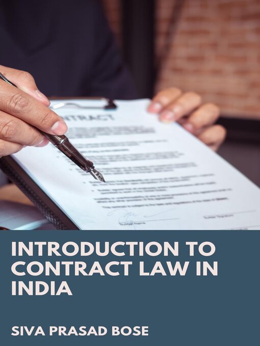 Title details for Introduction to Contract Law in India by Siva Prasad Bose - Available